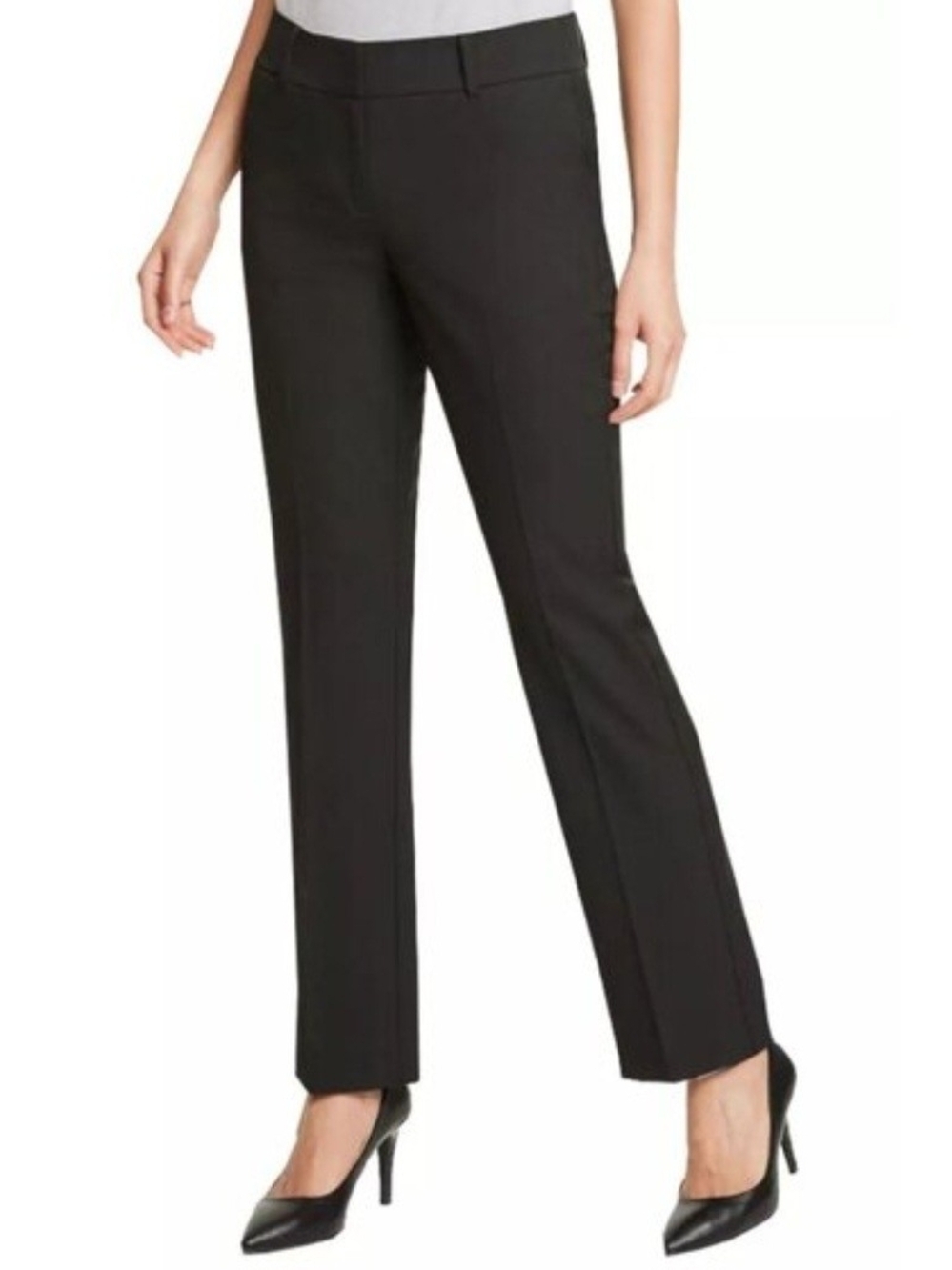 NWT Ann Taylor Factory Signature Trouser Pant Size 12 Black Stretch Office Work